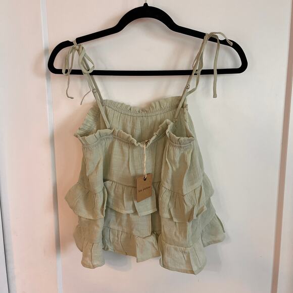 NWT Blu Pepper Light Sage Ruffle Tiered Top Bralette Size Small - Picture 6 of 11